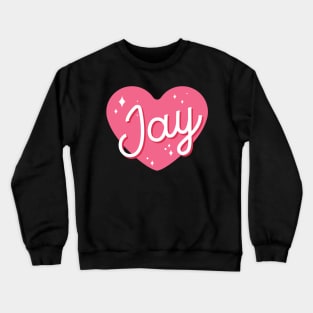 Enhypen Jay name heart text Engene | Morcaworks Crewneck Sweatshirt